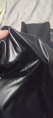 Customer photo review of Black Stretch Faux Leather