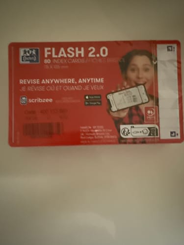 Avis photo d'un client sur Flashcards FLASH 2.0 OXFORD # 80 cartes 7,5 x 12,5 cm - ligné