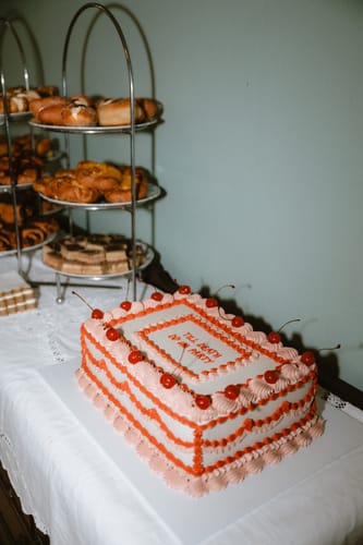 Customer photo review of classic sheet cake