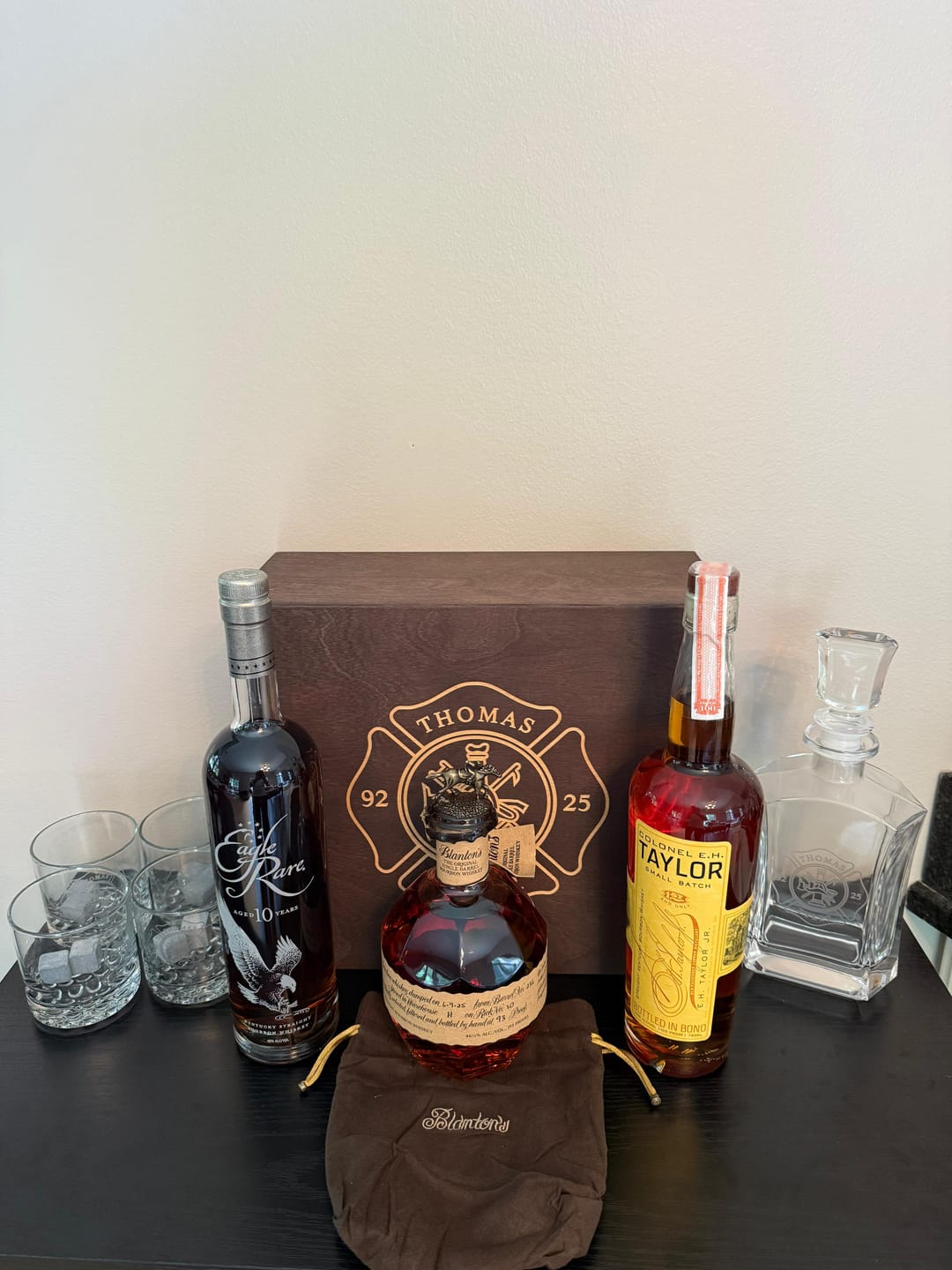 Customer photo review of Colonel E.H. Taylor, Jr. Small Batch, Blanton's Single Barrel & Eagle Rare Bourbon Whiskey Bundle