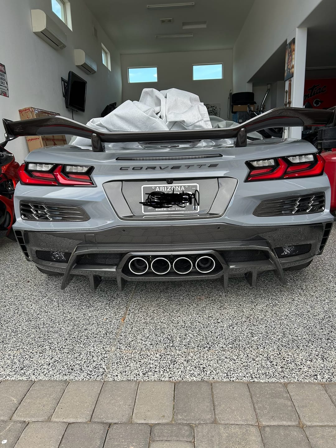 Customer photo review of Corvette C8 Z06 License Plate Backing