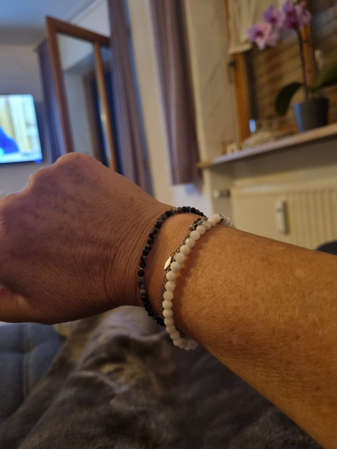 Customer photo review of Mondstein Armband - Naturperlen