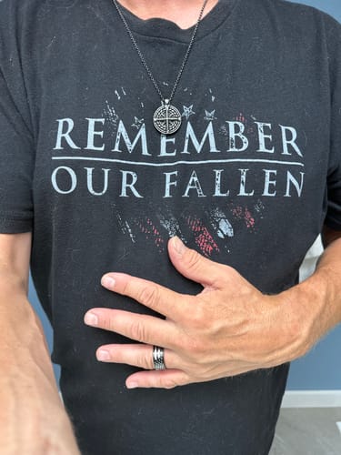 Customer photo review of Endure & Conquer Compass Necklace: Helps Pair Veterans With A Service Dog Or Shelter Dog