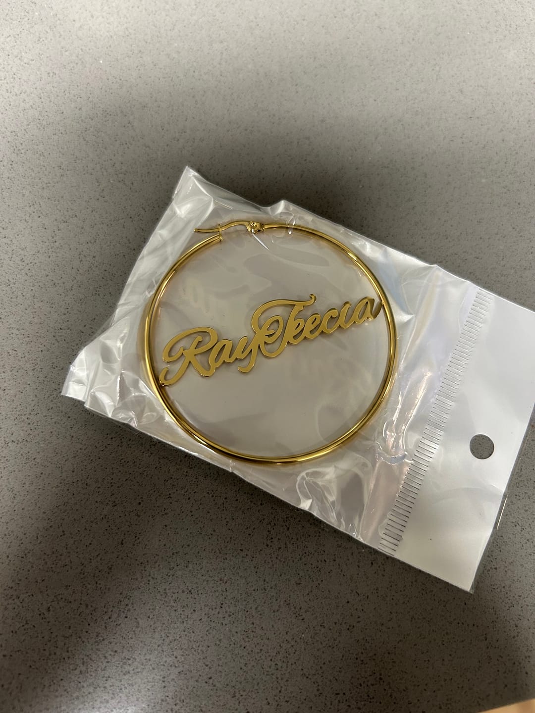 Customer photo review of LUXIIVA® GENESIS HOOPS EARRINGS