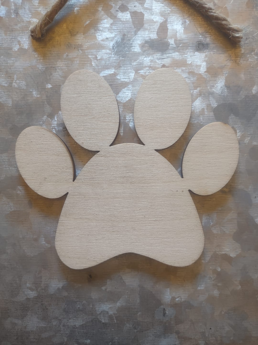Customer photo review of Unfinished Wood Paw Print Shape - Pet Craft - up to 46"