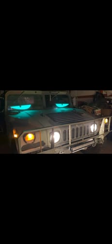 Customer photo review of LED Windshield Eyes - Transform Your Truck Into a Beast