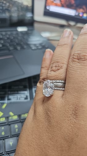 Customer photo review of Isabella Oval Solitaire Silver Ring