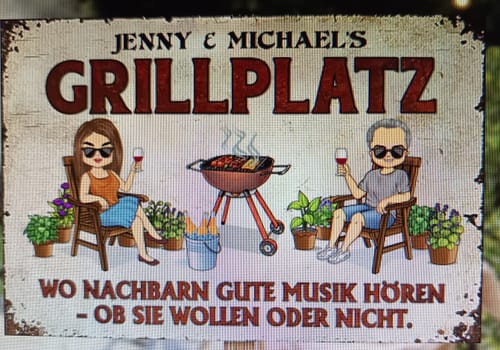 Customer photo review of Mein Grillplatz - Personalisiertes Gartenschild