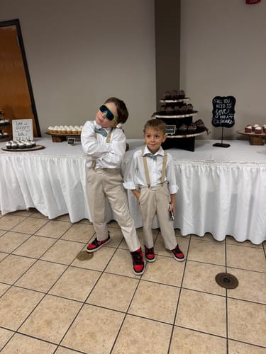 Customer photo review of Tan Suspenders