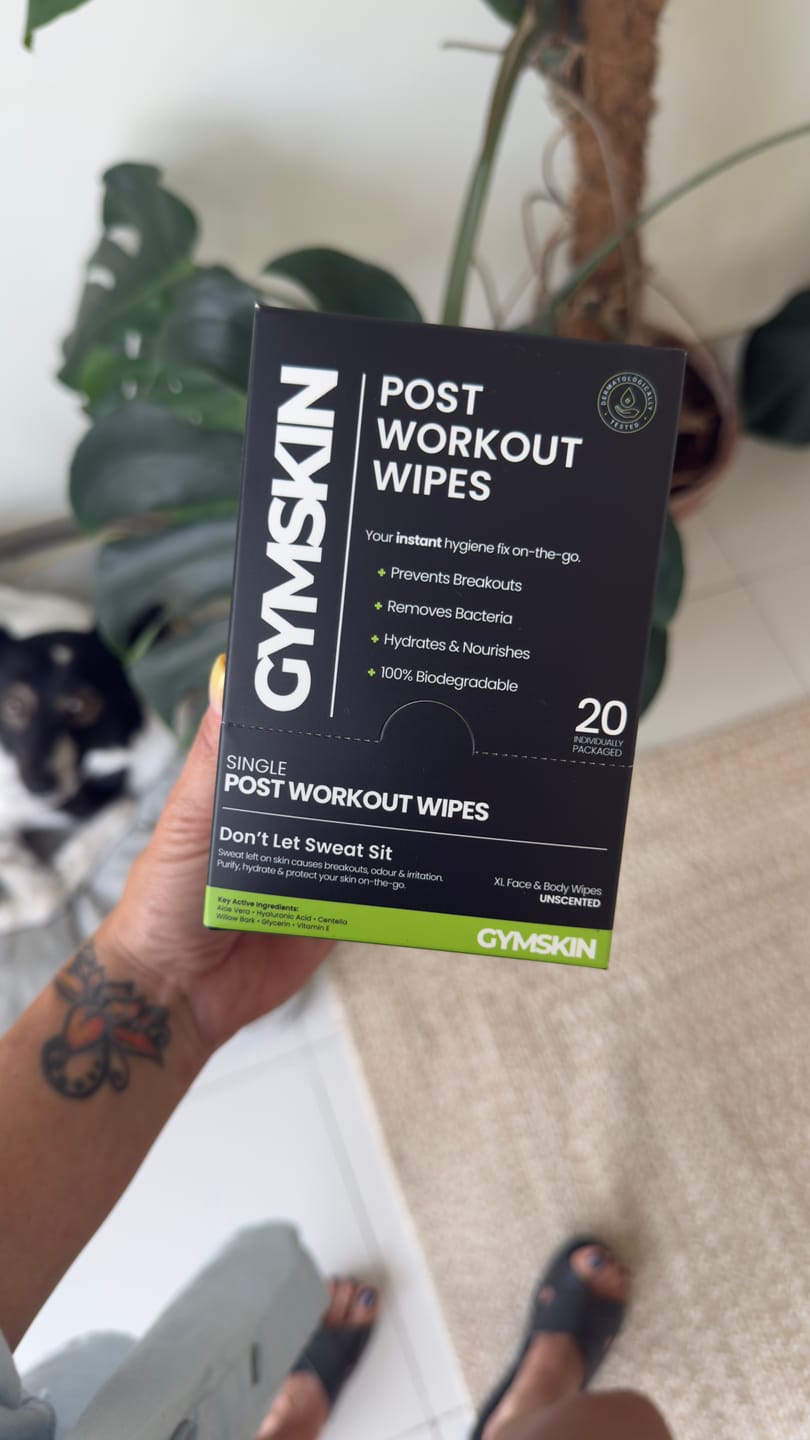Customer photo review of Single Post Workout Wipes (20 Wipes)