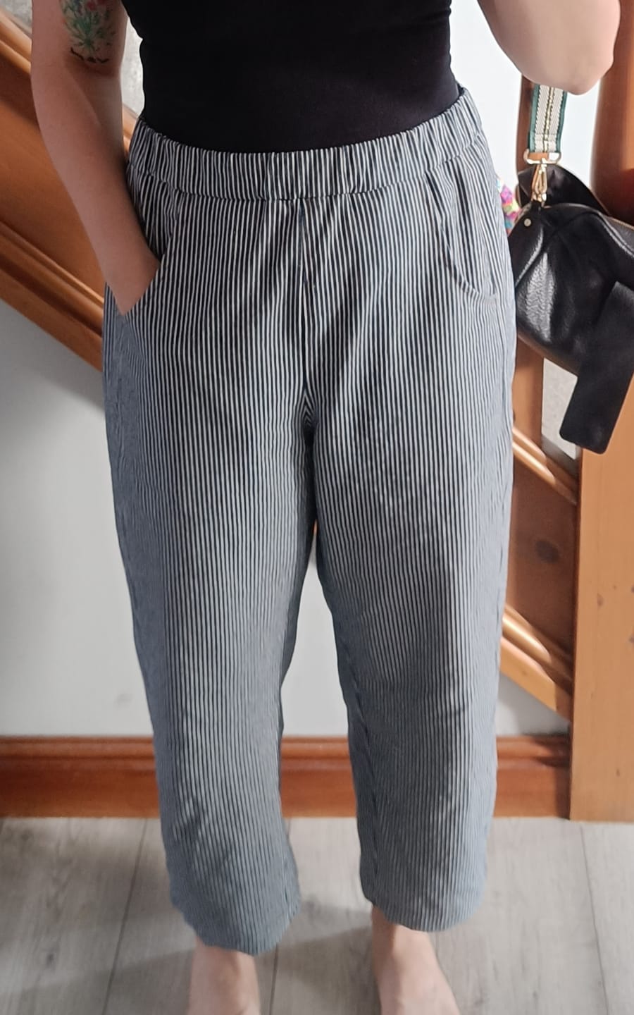 Customer photo review of Striped Yarn Dyed Washed Denim Fabric