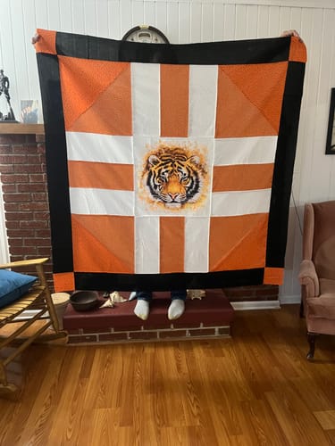 Customer photo review of Fading Wild Tiger Head Fabric Panel