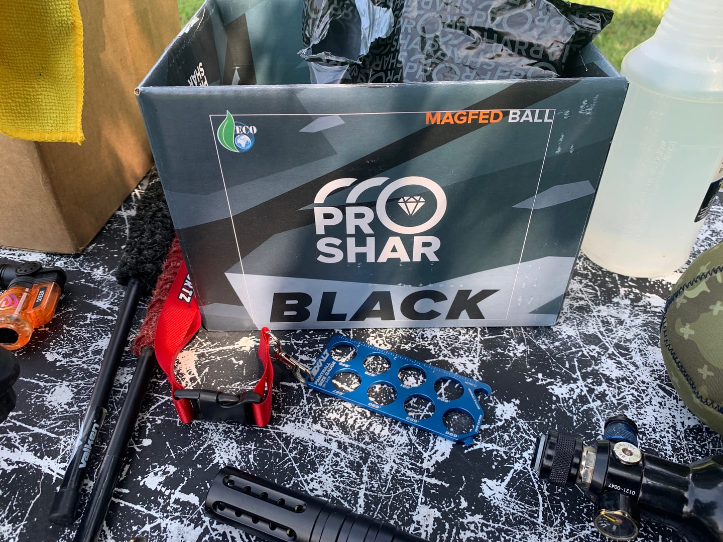 Customer photo review of PROSHAR BLACK .68 CALIBER PAINTBALLS