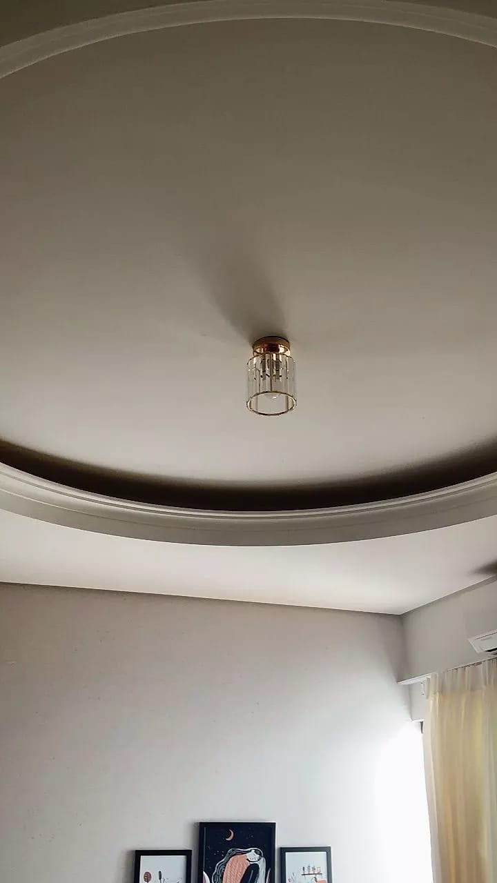 Customer photo review of Luminária de Teto Sofisticada Cúpula de Vidro Bivolt