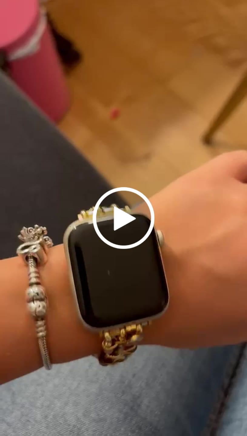 Customer video review of Golden Serenity Gem Braided Apple Watch Strap