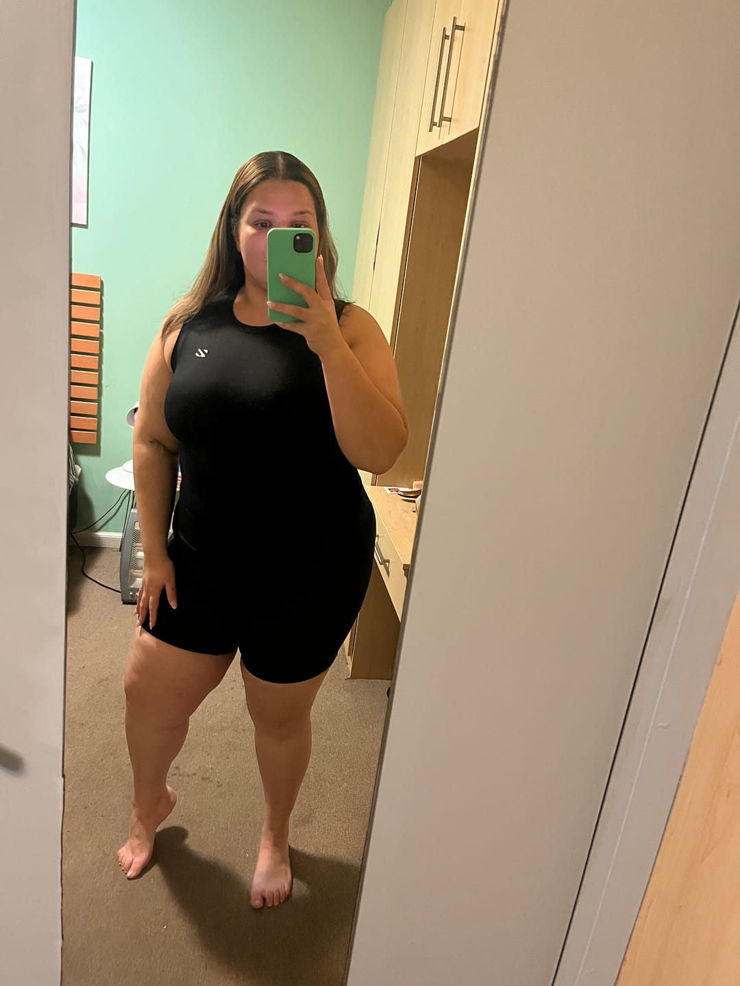 Customer photo review of High Elasticity Sports Sleeveless Top And Short Pants Set