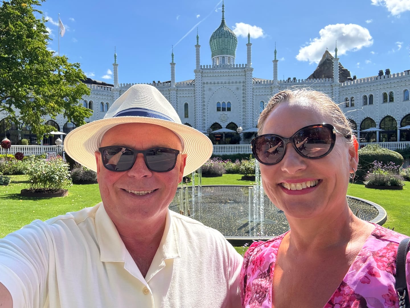 Customer photo review of Stripe Fedora Sun Hat