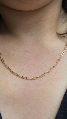 Customer photo review of white daisy + paperclip necklace layering set