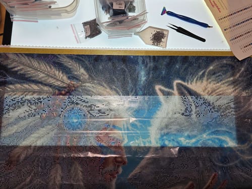 Customer photo review of 5D Diamond Painting – Seelenverbindung des Wolfes