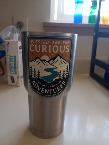 Customer photo review of Blessed Are The Curious Sticker