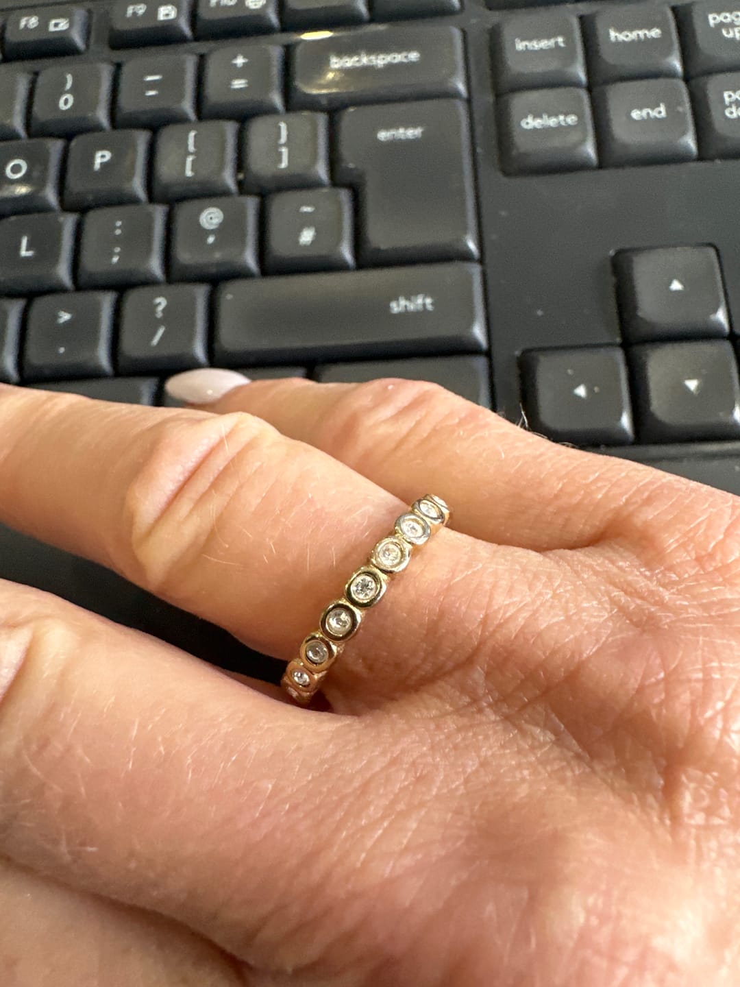 Customer photo review of Bezel Tennis Ring