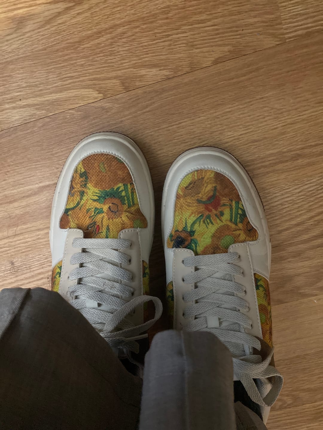 Customer photo review of Van Gogh Sunflowers inspired sneakers