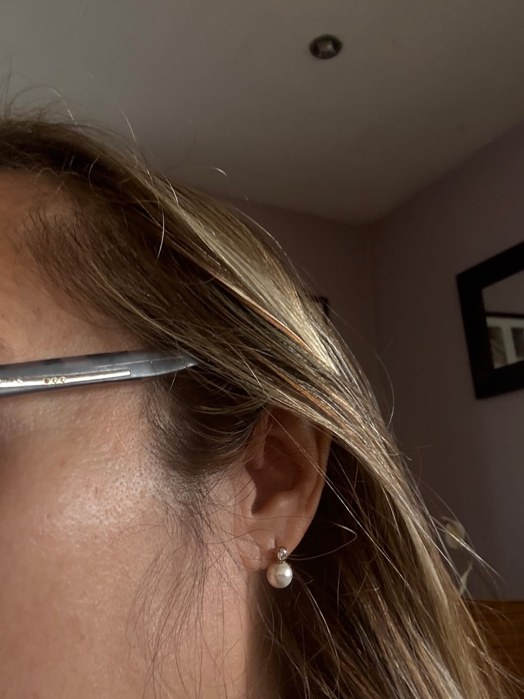 Customer photo review of Pearl Drop Earrings