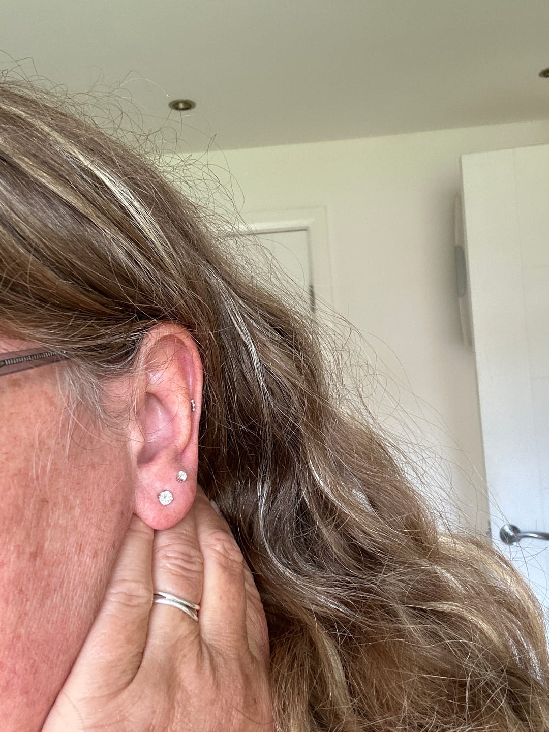 Customer photo review of Versa Lab Grown Diamond Stud Earrings