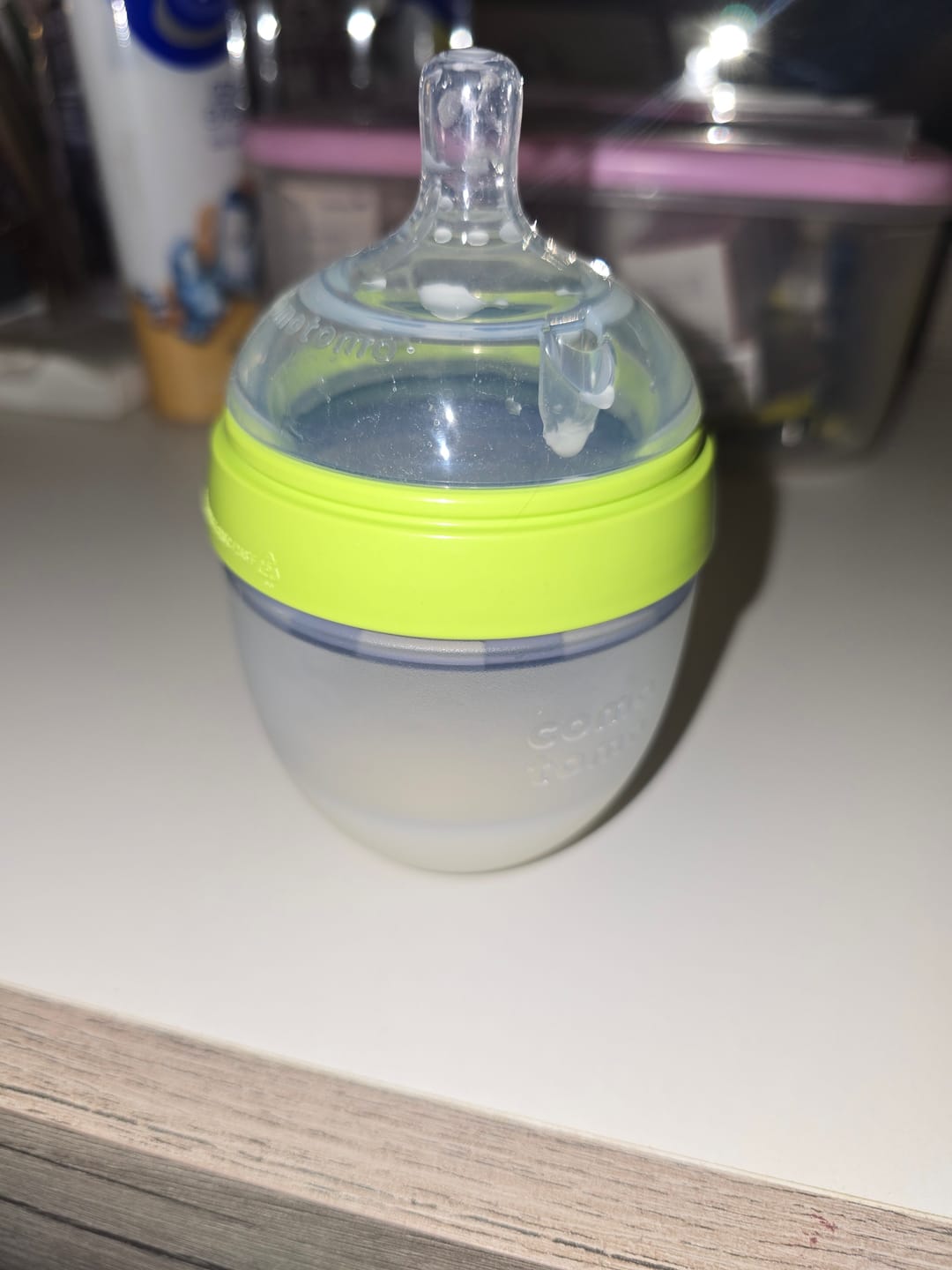 Customer photo review of Comotomo Natural Feel Baby Bottle - Green - 150ml