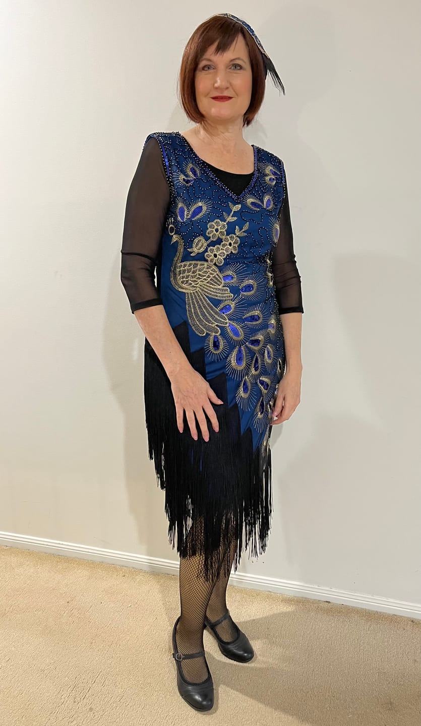 Customer photo review of Blue Peacock Feather Headband