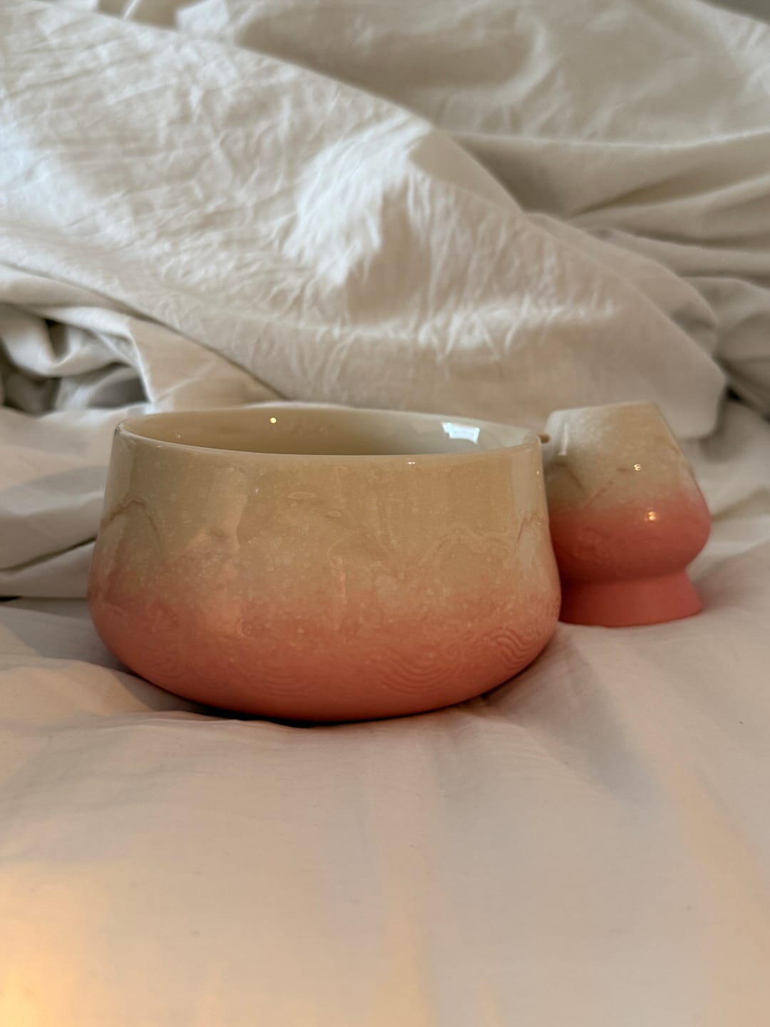 Customer photo review of Matcha Bowl with Whisk Holder Snow Mountain Pink