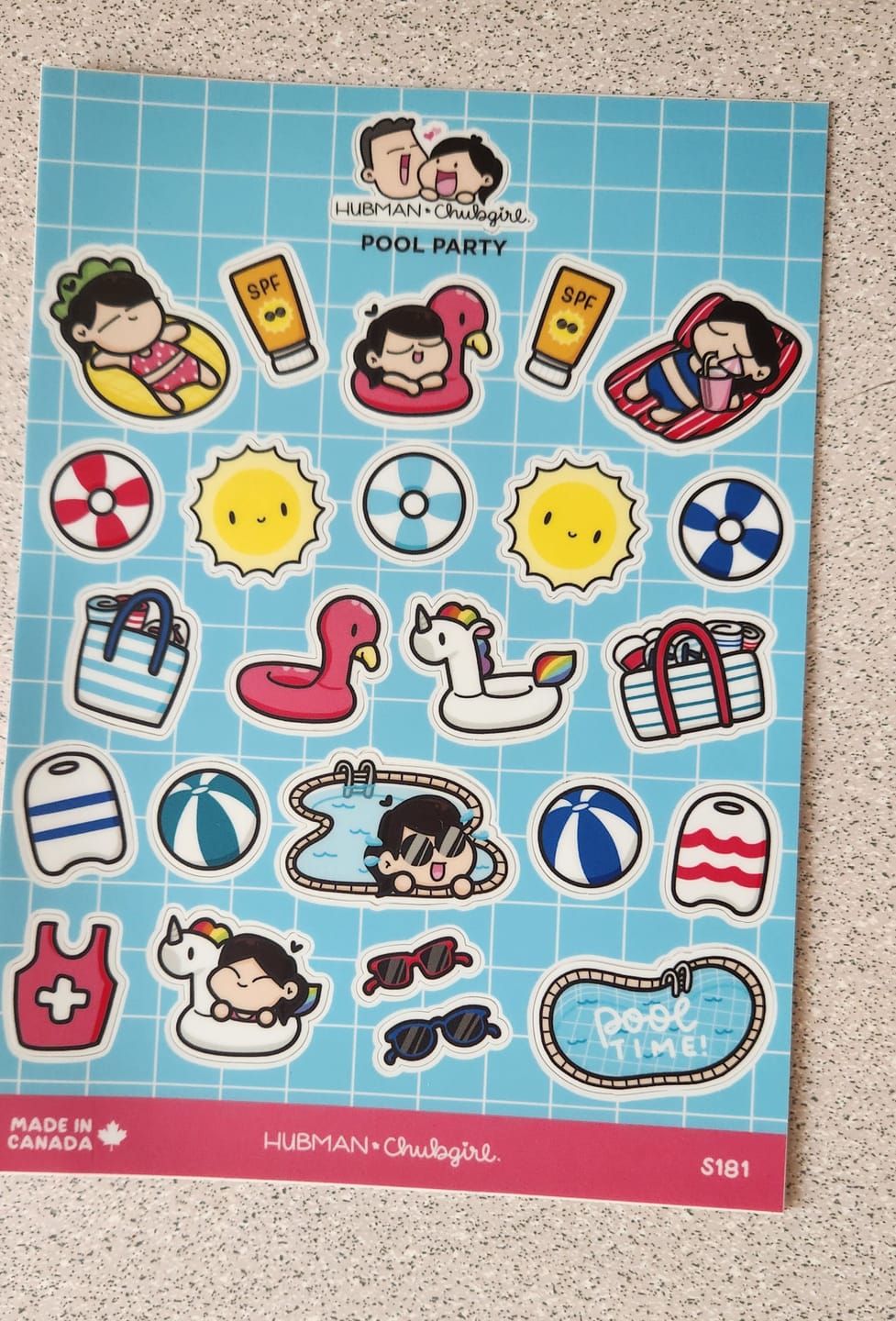Customer photo review of Pool Party Sticker Sheet