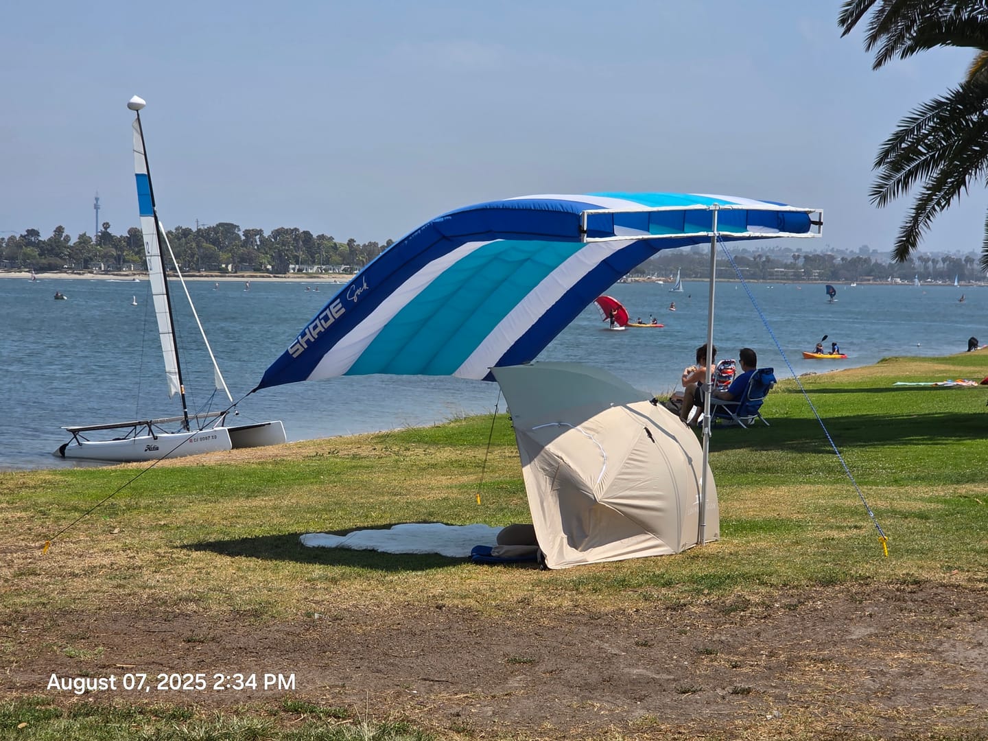 Customer photo review of ShadeSock - Wind-Inflating, Silent Beach Shade