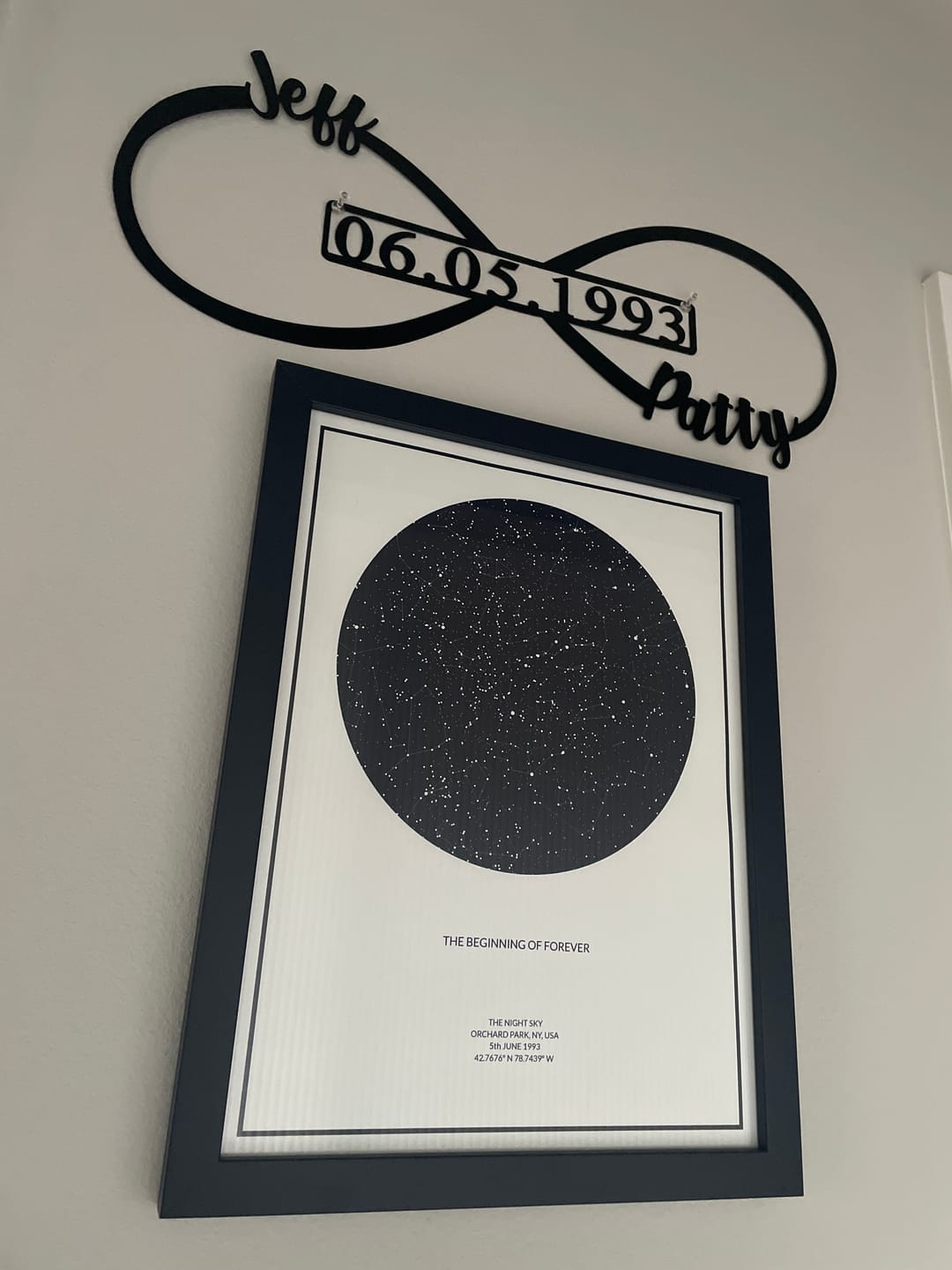 Customer photo review of Infinity Sign- bedroom wall decor for couples, anniversary and wedding, eternity symbol