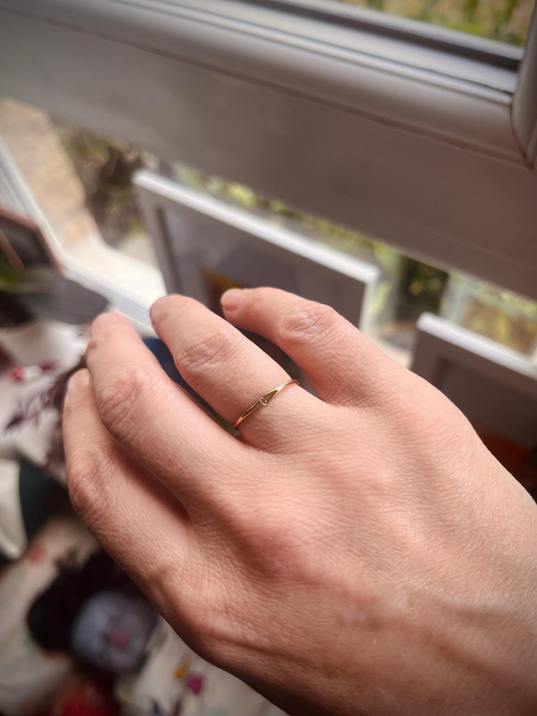 Customer photo review of 14K Gold Tiny Signet Ring