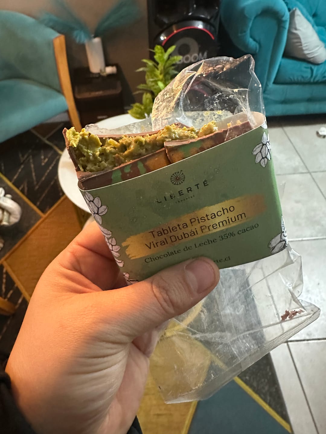 Customer photo review of Tableta Viral de Dubái Leche - Pistacho Habibi