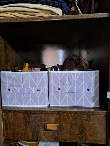 Customer photo review of Large Clothes Organizer Pack of Two - Lilac (Available in 3 colors)