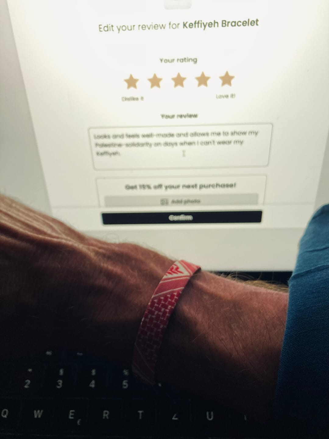 Customer photo review of Keffiyeh Bracelet