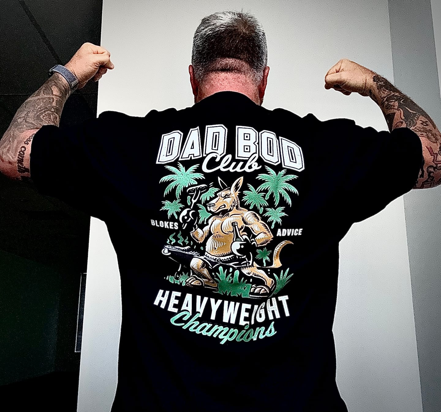 Customer photo review of Dad Bod Champs Tee - Black