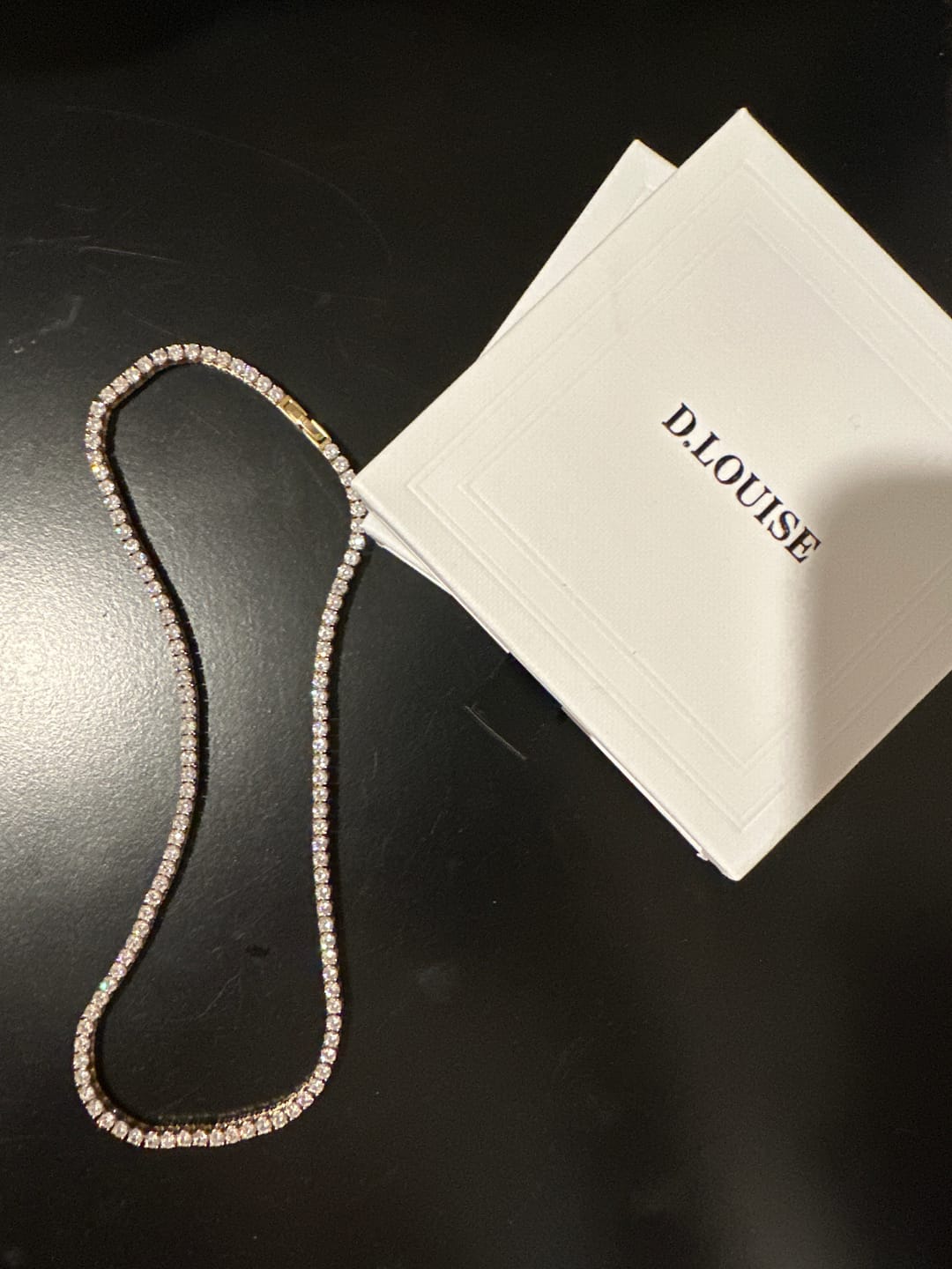 Customer photo review of Luxe Tennis Necklace