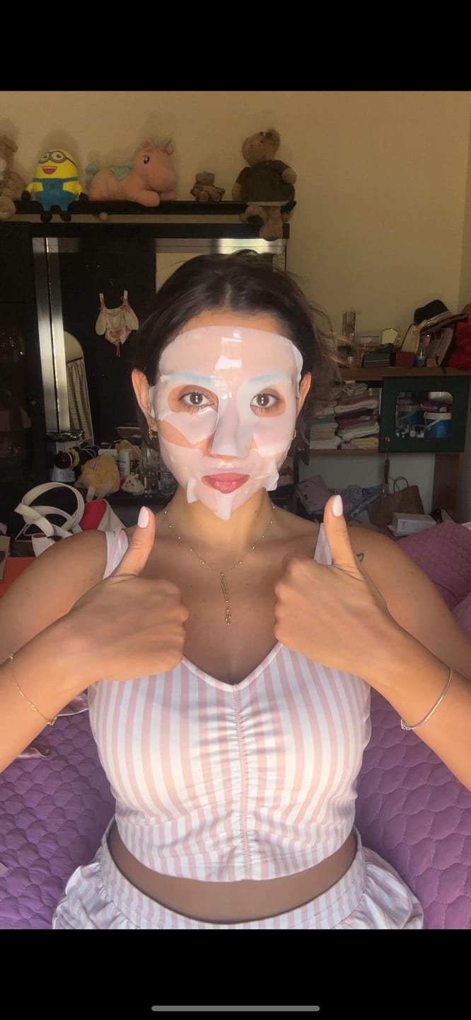 Customer photo review of Glow & Hydration Collagen Face Mask