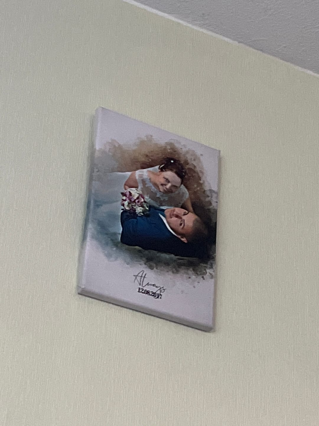 Customer photo review of Dein Hochzeitsfoto als Aquarell Poster | Geschenk zur Hochzeit