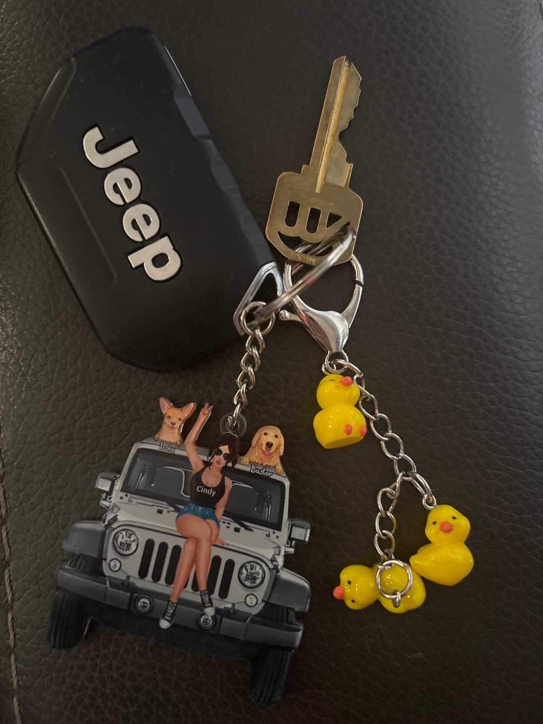 Customer photo review of Personalized A Girl With Off-Road Car And Dog Keychain Gift For Journey Girls