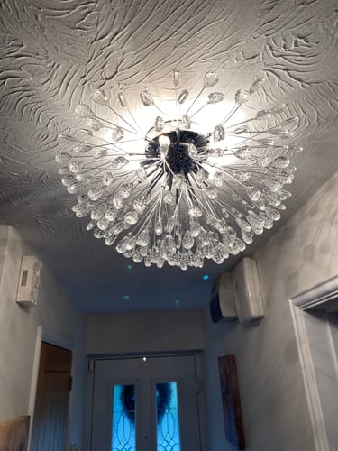 Customer photo review of 5-Light Crystal Dandelion Semi Flush Chandelier
