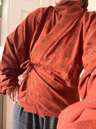 Customer photo review of Xi Gua 西瓜 Watermelon Modernized Weijin Tang Cotton Lounge Set & Hat