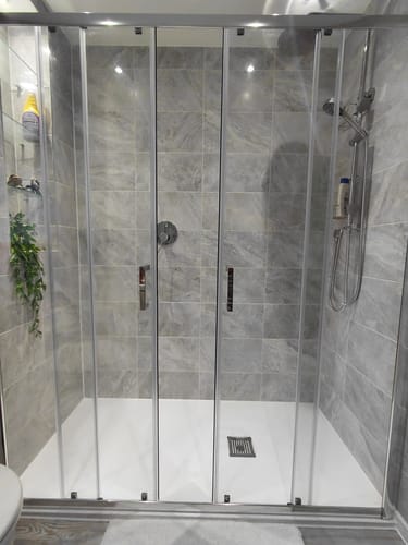 Customer photo review of Rene Chrome 1700 x 1900mm Double Sliding Shower Door - 6mm Glass