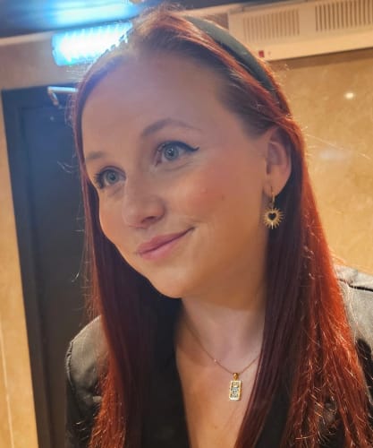 Customer photo review of Sun-Kissed Love: Gold Heart Sun Hollow Drop Hoop Earrings