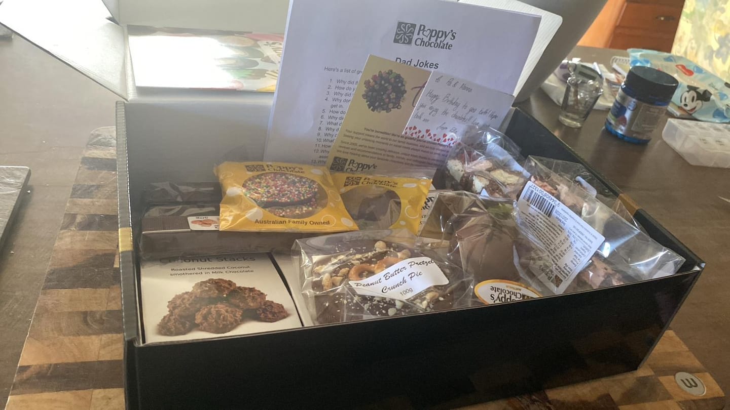 Customer photo review of Dad's Ultimate Choc Fix Hamper Box