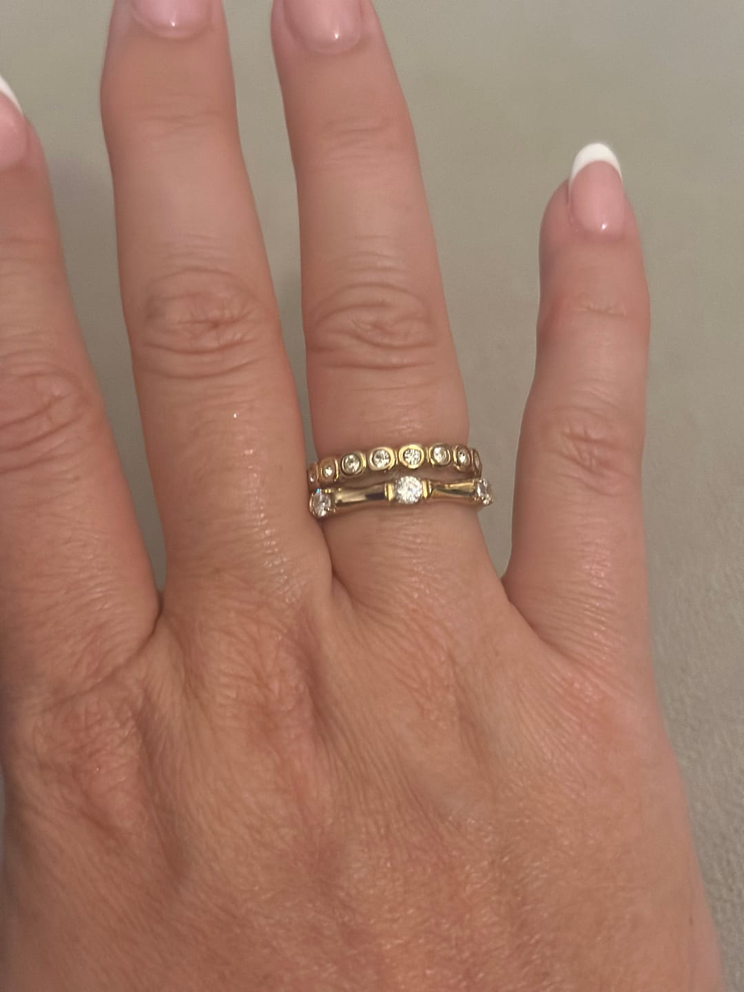 Customer photo review of Bamboo Ring With Stones