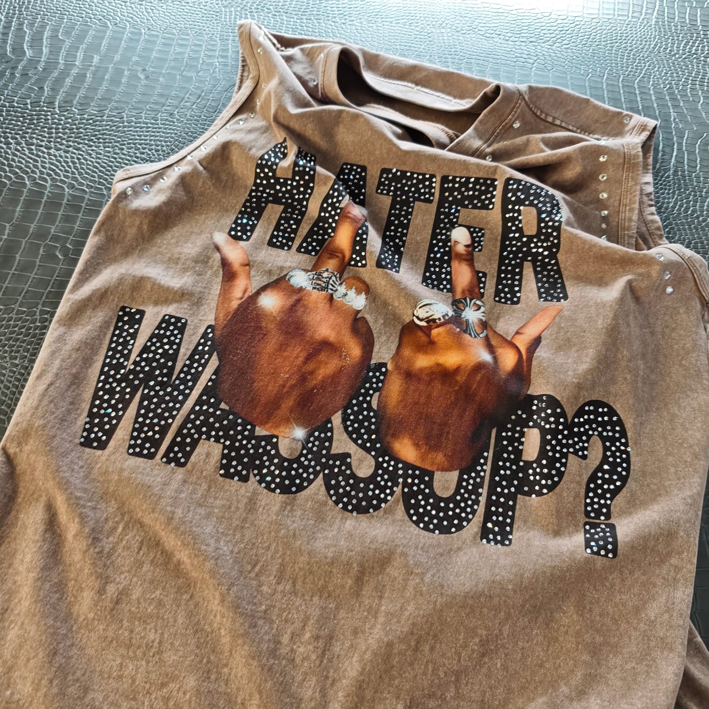 Customer photo review of Rhinestone Rebel Finger Vest-205
